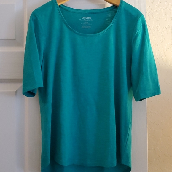 Chicos Green Ultimate Slub Tee Nwot 